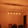 LED Vintage Light Bulb - Radio Style T14 LED Bulb w/ Gold Tint - Filament LED - Dimmable: Installed In Hanging Fixture And Full Brightness. 