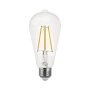 Euri Lighting ST19 LED Filament Bulb - 7W - E26 Base - IP43 - Dimmable - 75W Incandescent Equivalent - 3000K