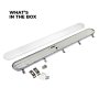 Included with stainless steel surface mounting brackets, stainless steel clamps, and water-resistant fittings for linking the fixtures together 