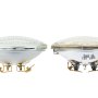 Weatherproof PAR36 screw pin LED flood light bulb compared to standard halogen bulb
