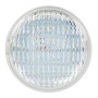 Front view of a weatherproof PAR36 screw pin LED flood light bulb