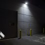Rotate light head directly out to extend illumination farther into large areas.