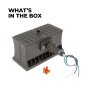 Twist-on wire connectors and the pre-installed knuckle mount is included 