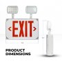 The LED emergency exit sign has two adjustable light heads and a white thermoplastic ABS housing                            
                        