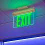 Edge Lit LED Exit Sign with Emergency Battery Backup - Single Face - Red / Green