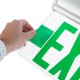 Customize the sign using the peel-off directional chevrons