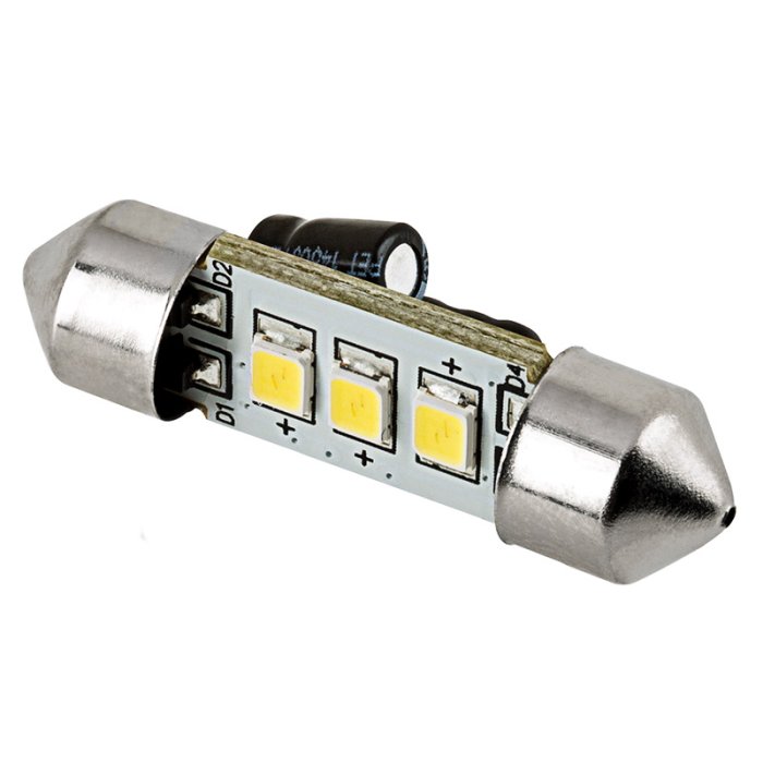 3710 LED Bulb - 3 SMD LED Festoon - 38mm - Single / 6-Pack main product photo