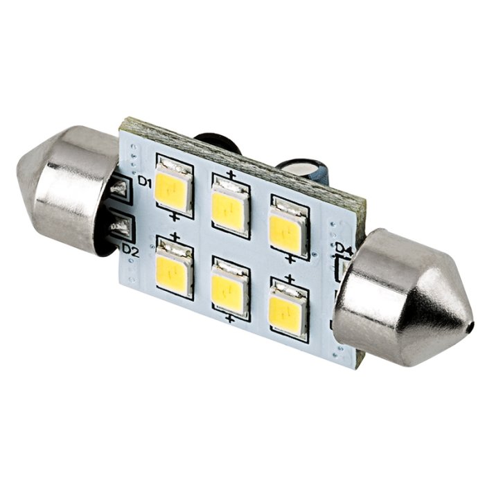 3710 LED Bulb - 6 SMD LED Festoon - 38mm - Single / 6-Pack main product photo