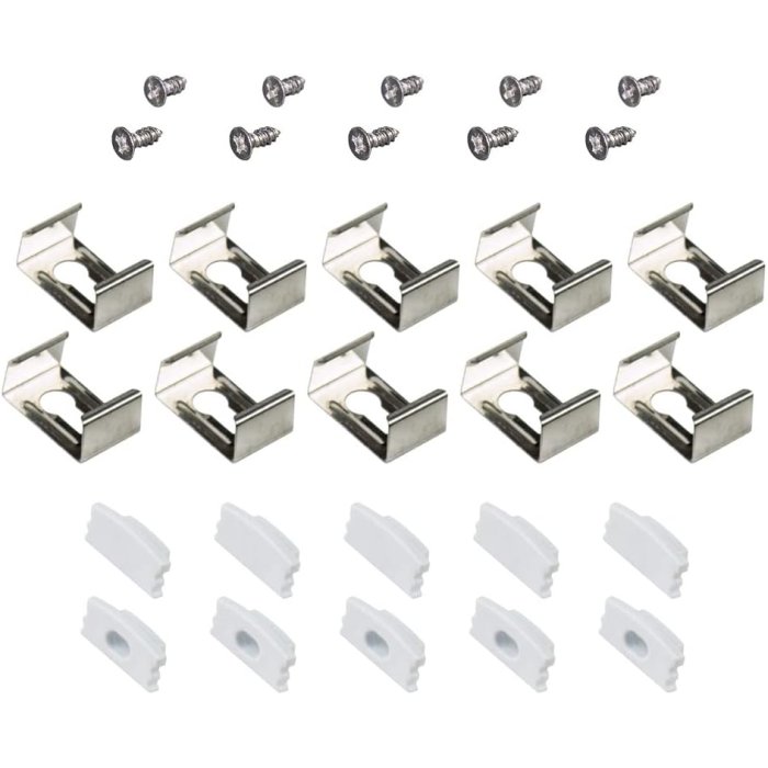 Armacost Channel Mounting Accessory Packs for White Anodized Surface Mount Armacost Channel Mounting Accessory Packs for White Anodized Surface Mount