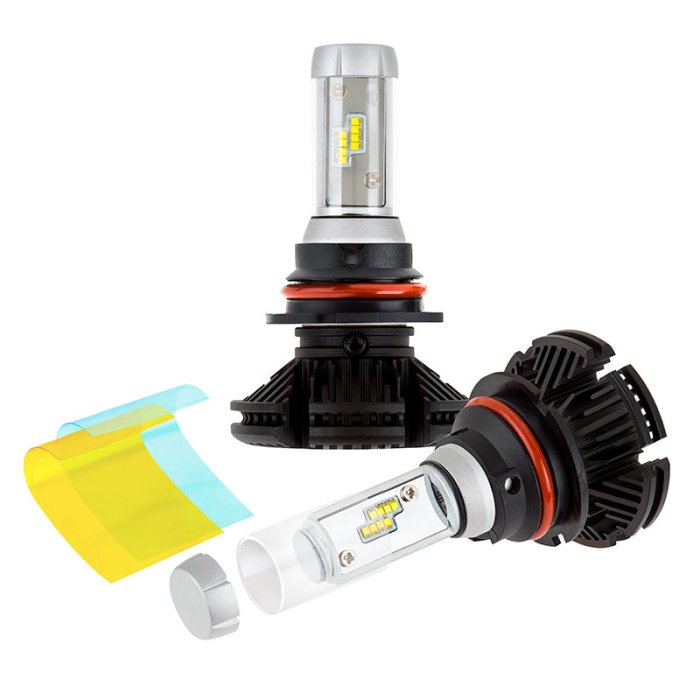 9004 LED Fanless Headlight/Fog Light Conversion Kit with Adjustable Color Temperature and Compact Heat Sinks - 5,000 Lumens/Set 9004 LED Fanless Headlight/Fog Light Conversion Kit with Adjustable Color Temperature and Compact Heat Sinks - 5,000 Lumens/Set