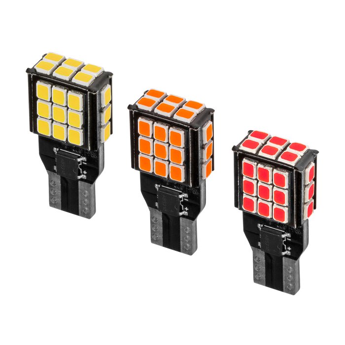 921 / 912 / T15 CANbus LED Bulbs - 30 SMD LEDs - Cool White / Amber / Red main product photo