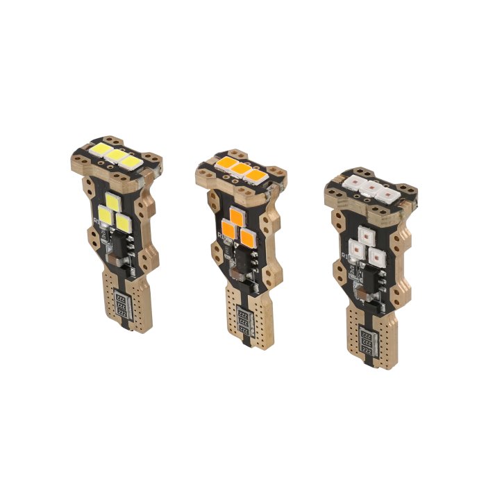 921 / 912 / T15 CANbus LED Bulbs - 9 SMD LEDs - Cool White / Amber / Red main product photo