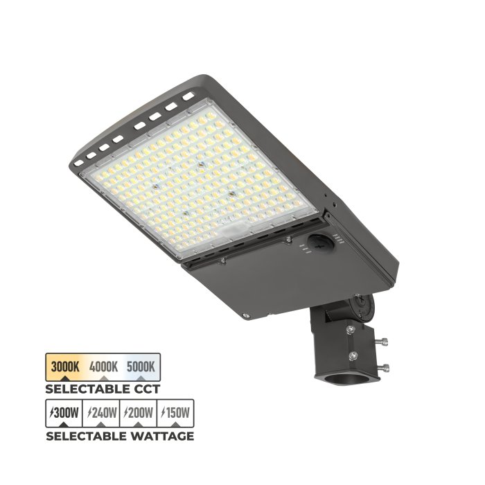High Voltage LED Parking Lot Light - Selectable Wattage Up To 300W - Selectable CCT - Up to 43,500 Lumens - 200-480 VAC - Optional Photocell main product photo
