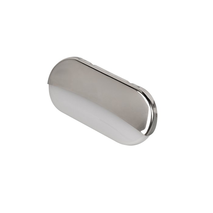 Oval LED Courtesy Light - Polished Stainless Steel Cover - Waterproof - Warm White / Cool White main product photo