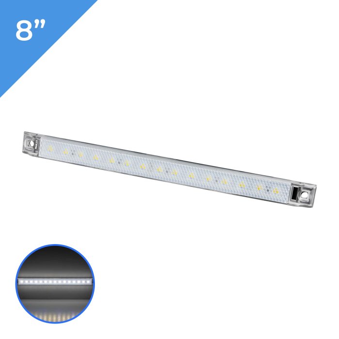8" LED Courtesy Light - 12V Accent Light - Waterproof - Cool White / Blue main product photo