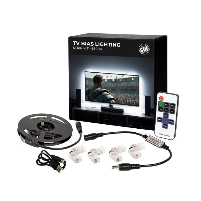 TV Bias Lighting Strip Kit - Ultra-High 95+ CRI - Wireless RF Remote - 6500K Cool White main product photo