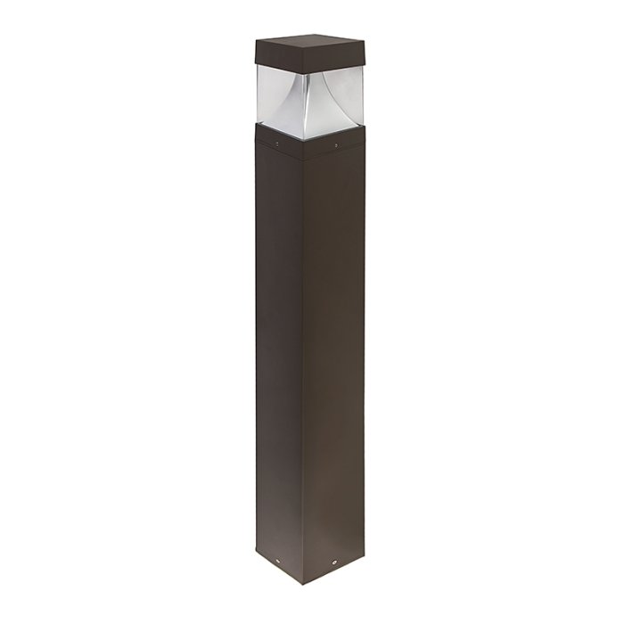 Square LED Bollard Light with Flat Top - Cone Reflector - Bronze Finish - 22W - 2,640 Lumens - 3000K / 4000K / 5000K main product photo