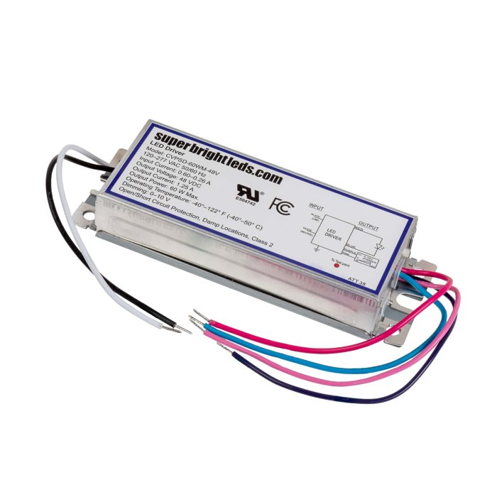 DiodeDrive 48V Dimmable LED Driver Power Supply - Waterproof - Optional Power Cord - 60W / 100W / 150W main product photo