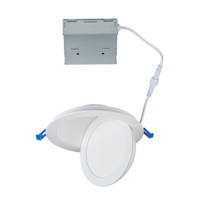 6" 14W Canless Gimbal Trim LED Downlight - Selectable CCT - TRIAC Dimmable - 1,200 Lumens - White Finish 6" 14W Canless Gimbal Trim LED Downlight - Selectable CCT - TRIAC Dimmable - 1,200 Lumens - White Finish
