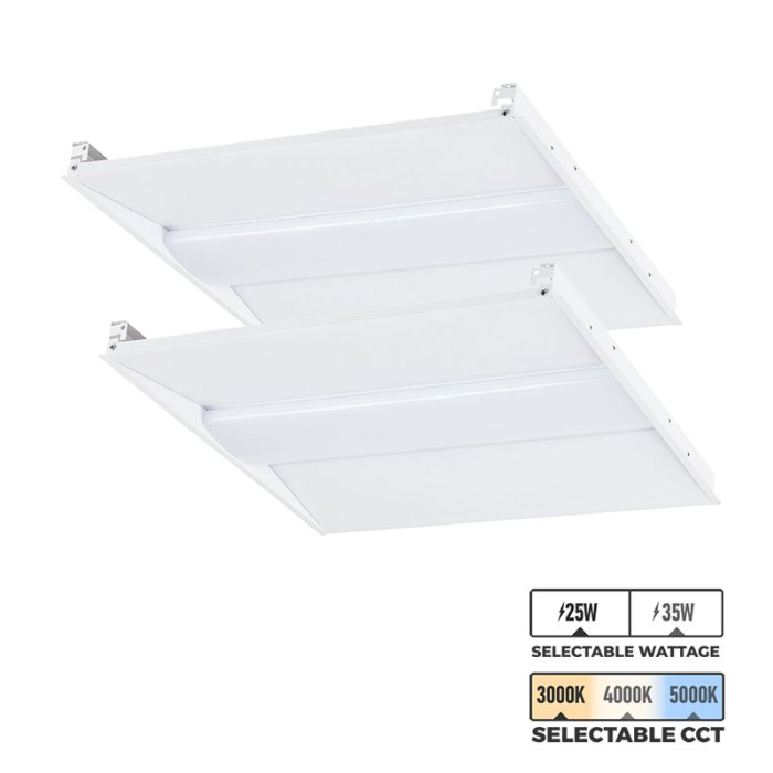 2x2 LED Troffer - Selectable CCT - Selectable Wattage - Up To 4,550 Lumens - 2-Pack 2x2 LED Troffer - Selectable CCT - Selectable Wattage - Up To 4,550 Lumens - 2-Pack