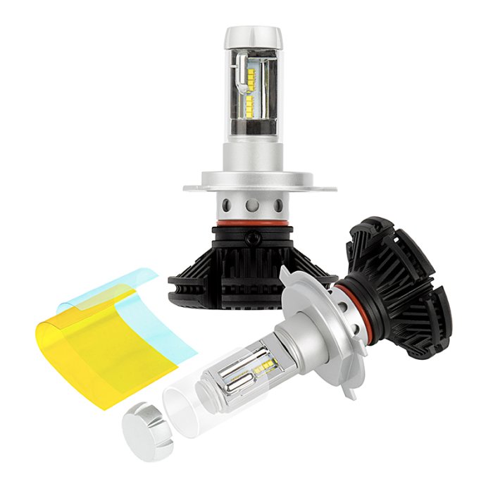 LED Headlight Kit - H4 LED Fanless Headlight Conversion Kit with Adjustable Color Temperature and Compact Heat Sink LED Headlight Kit - H4 LED Fanless Headlight Conversion Kit with Adjustable Color Temperature and Compact Heat Sink