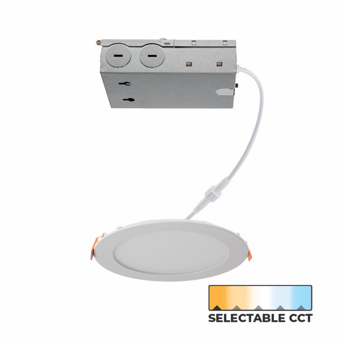 6" 12W Ultra-Thin LED Recessed Downlight - Selectable CCT - Canless - Up to 984 Lumens 6" 12W Ultra-Thin LED Recessed Downlight - Selectable CCT - Canless - Up to 984 Lumens
