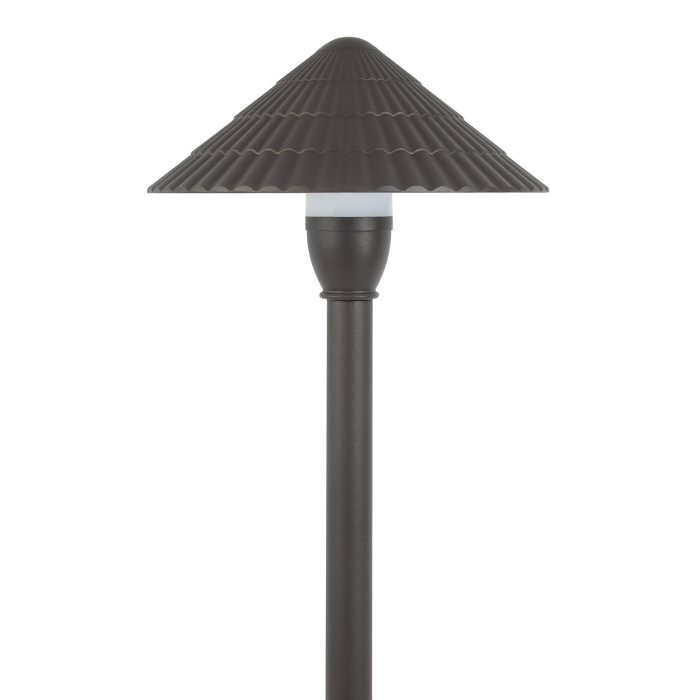 12V Landscape LED Path Light - 7.5" Shingle Cone Shade - Bronze Aluminum - 2700K / 3000K / 4000K main product photo
