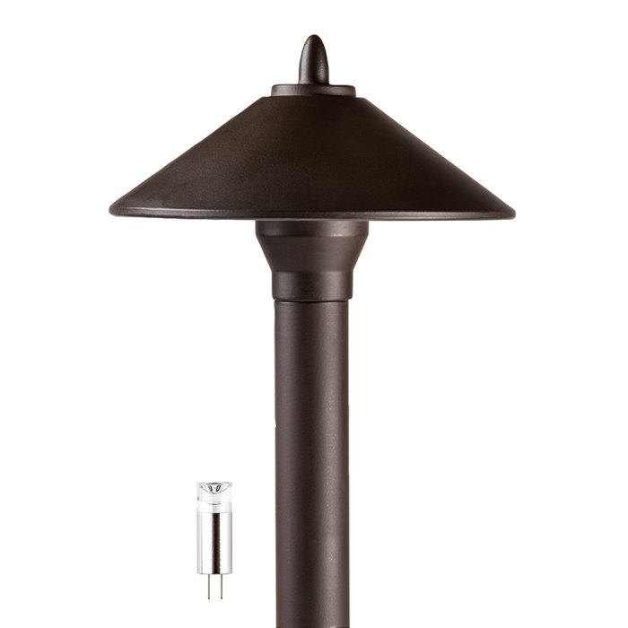 Landscape LED Ready Cone Shade Path Light - Drop-In Fixture - Optional G4 LED Bulb - 2700K / 4000K / 6500K main product photo