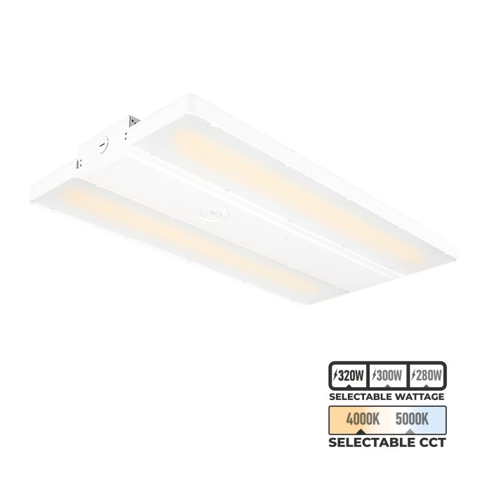 1.5’ LED Linear High Bay - Selectable CCT and Wattage - 400W MH Equivalent - Up To 23,100 Lumens - 4000K / 5000K - 130W / 150W / 165W 1.5’ LED Linear High Bay - Selectable CCT and Wattage - 400W MH Equivalent - Up To 23,100 Lumens - 4000K / 5000K - 130W / 150W / 165W