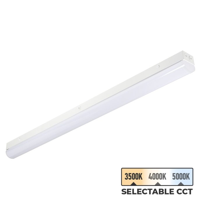 40W Selectable CCT Strip Light Fixture - LED Shop Light - 4' Long - 5400 Lumens - 3500K/4000K/5000K 40W Selectable CCT Strip Light Fixture - LED Shop Light - 4' Long - 5400 Lumens - 3500K/4000K/5000K