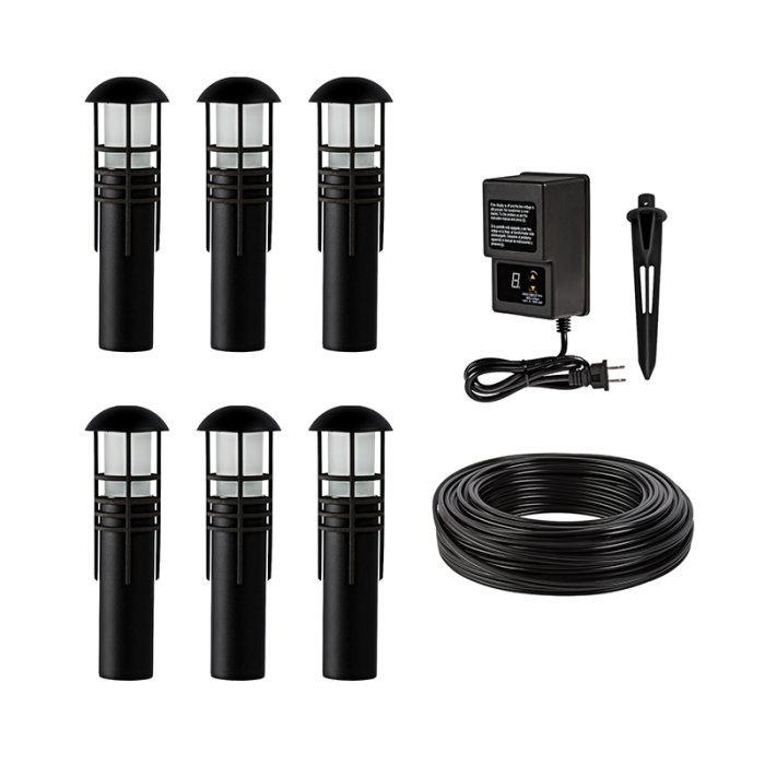 LED Landscape Lighting Kit - (6) 1W Outdoor LED Path Lights - Low Voltage Transformer LED Landscape Lighting Kit - (6) 1W Outdoor LED Path Lights - Low Voltage Transformer