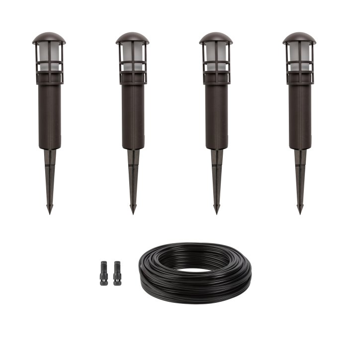 4-Piece 10" Mini Bollard LED Path Light Landscape Lighting Expansion Kit - Bronze Finish - 3000K / 4000K main product photo