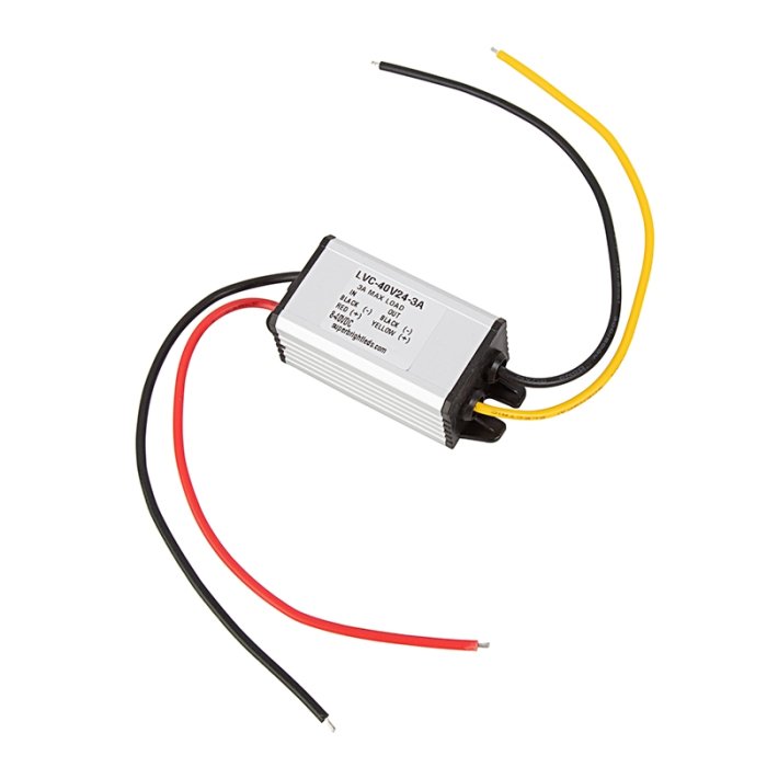 Step-Down DC/DC Voltage Converter - 40V (8-40V) to 24V (3.3-24V) Power Reducer Step-Down DC/DC Voltage Converter - 40V (8-40V) to 24V (3.3-24V) Power Reducer