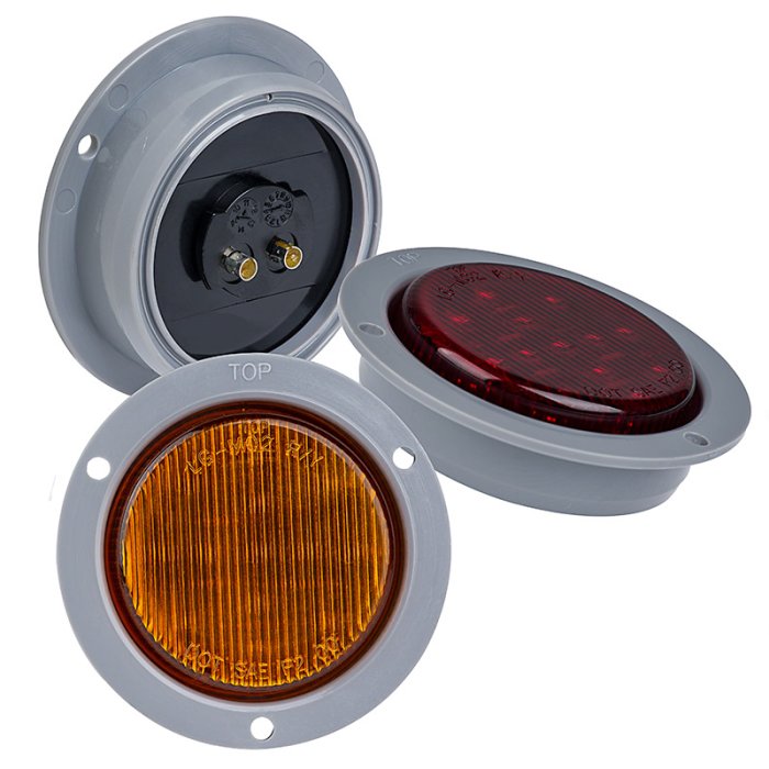LED Clearance or Side Marker Light with Flange - 2-1/2" Round - 13 LEDs main product photo
