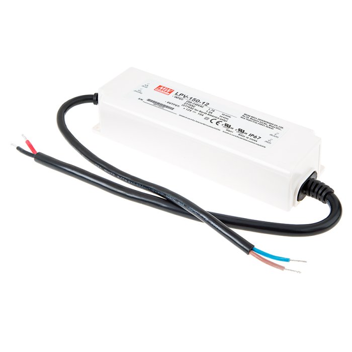 Mean Well 12 VDC LED Switching Power Supply - LPV Series Single Output Power Supply - Optional Power Cord - 120W main product photo