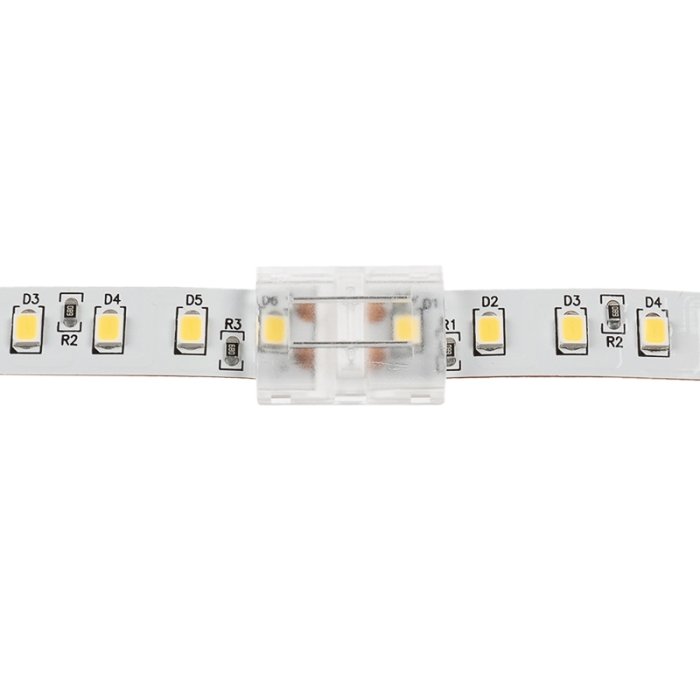 Solderless Clamp-On Butt Connector - 10mm Single Color LED Strip Lights Solderless Clamp-On Butt Connector - 10mm Single Color LED Strip Lights