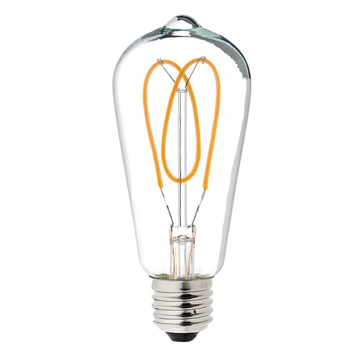 Spiral Filament LED Bulb - ST18 Carbon Filament Style Bulb - Dimmable 40W Equivalent - Heart - 153 Lumens main product photo
