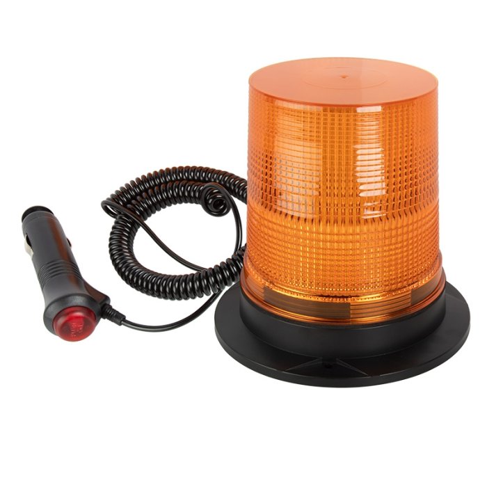 5-1/2” Amber LED Strobe Light Beacon - Magnetic Surface Mount - 12V Plug 5-1/2” Amber LED Strobe Light Beacon - Magnetic Surface Mount - 12V Plug