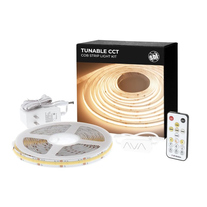 5m Tunable White COB LED Strip Light Kit - 90+ CRI - 24V - Wireless RF Remote 5m Tunable White COB LED Strip Light Kit - 90+ CRI - 24V - Wireless RF Remote