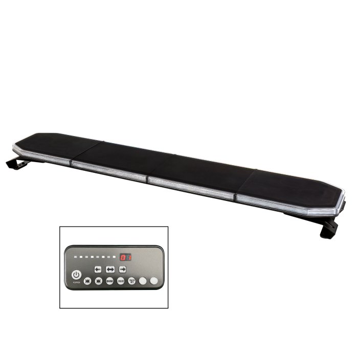 48” Emergency LED Strobe Light Bar - 27 Flash Patterns - Amber / Amber and White main product photo