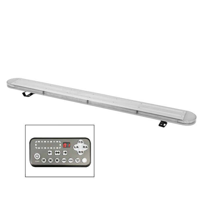 60” Emergency LED Strobe Light Bar - 30 Flash Patterns - Amber / Amber and White main product photo
