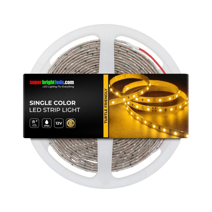 5m Turtle-Friendly Weatherproof Outdoor LED Strip Light - Amber - IP64 - 12V / 24V main product photo