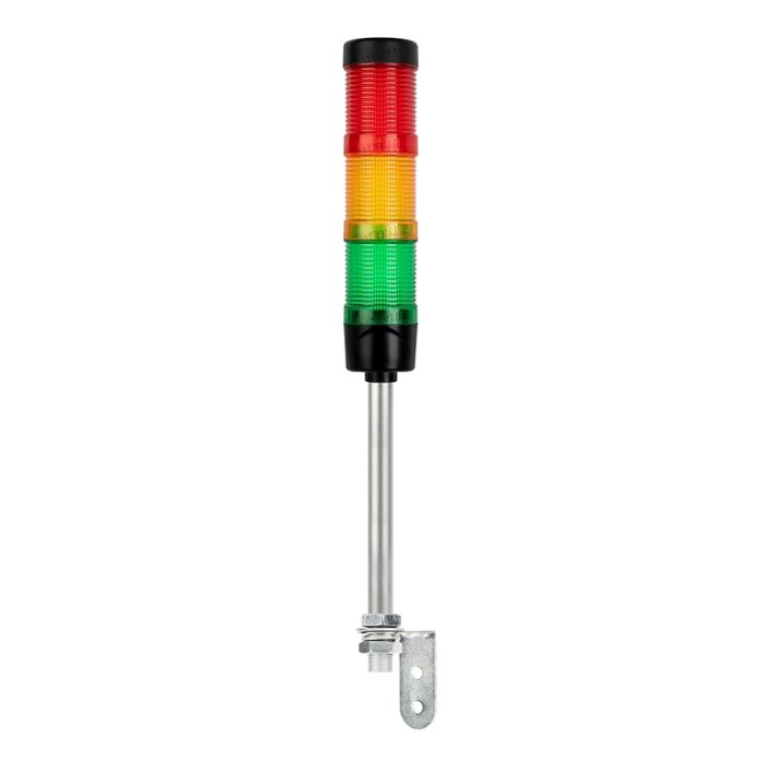 Preassembled LED Signal Tower Stack Lights - 2" Diameter - L-bracket Mount with 240mm Pole main product photo