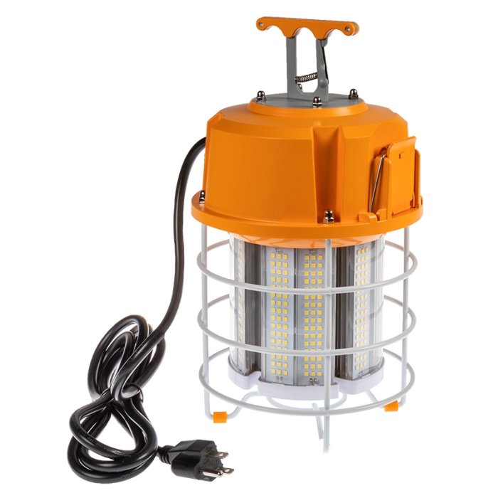 60W Temporary Work Light with Power Cord and Built In Latch - 250W Equivalent - 7500 Lumens - 5000K 60W Temporary Work Light with Power Cord and Built In Latch - 250W Equivalent - 7500 Lumens - 5000K
