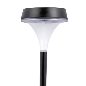 Round LED Solar Path Light - Dusk-to-Dawn Photocell - Stake Included - 80 Lumens - 3000K / 6500K