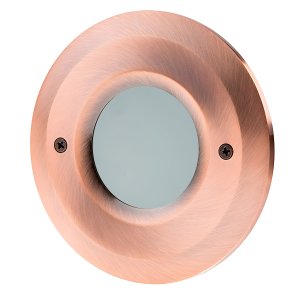 12V LED Step Light - Round Deck / Step Accent Light - Copper Faceplate - Natural White