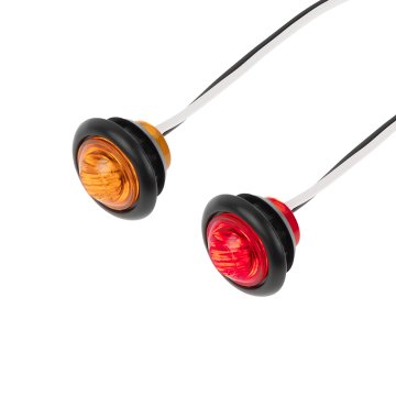 Peterson Mini LED Clearance or Side Marker Light - Submersible - 1 LED - 3/4" Round - Red / Amber - 12V/24V