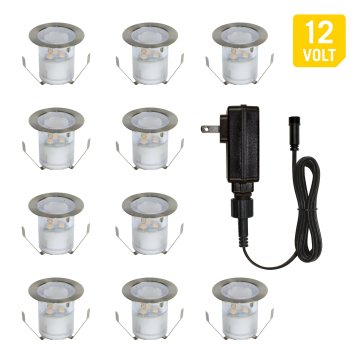 Armacost Lighting Portico Outdoor Recessed LED Step / Deck Light Starter Kit - 12V - 3000K - 10-Pack