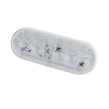 LumenX LED Backup Light for Truck or Trailer - Weatherproof - 7 LEDs - Oval - Clear Lens