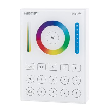 MiBoxer Wireless LED Wall Remote - RGB+CCT 8-Zone Touch Panel - Battery Operated